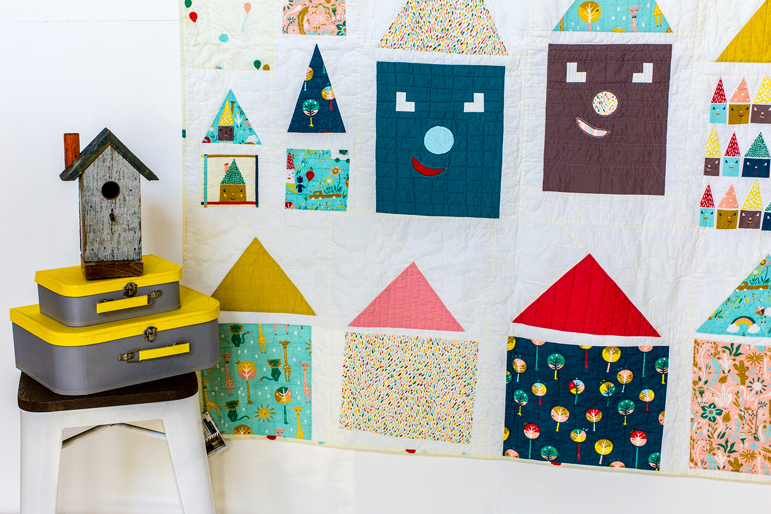Happy Houses Quilt by Rossie Hutchinson