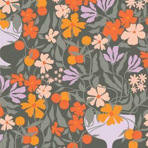 Growing Centerpiece, Tangerine by AGF Studio for Art Gallery Fabric