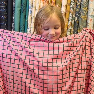 Window Pane Chalk Pink Lawn, There Was A Fox by Emily Isabella