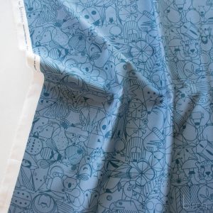 Chickadee End End Papers Denim, Charley Harper End Papers Basics from Birch Organic Fabrics