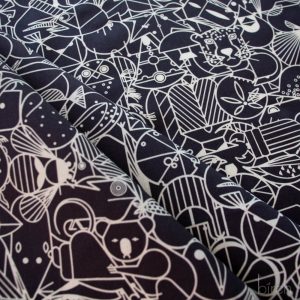 End Papers Black, Charley Harper End Papers Basics from Birch Organic Fabrics Chickadee End Papers Driftwood, Charley Harper End Papers Basics from Birch Or