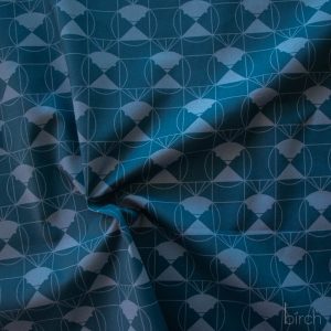 Chickadee End Papers Denim, Charley Harper End Papers Basics from Birch Organic Fabrics