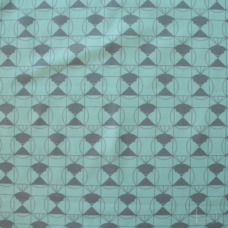 Chickadee End Papers Seafoam, Charley Harper End Papers Basics from Birch Organic Fabrics