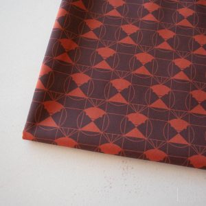 Chickadee End Papers Chocolate Cherry, Charley Harper End Papers Basics from Birch Organic Fabrics