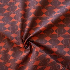 Chickadee End Papers Chocolate Cherry, Charley Harper End Papers Basics from Birch Organic Fabrics