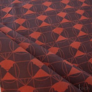 Chickadee End Papers Chocolate Cherry, Charley Harper End Papers Basics from Birch Organic Fabrics