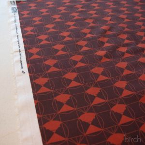Chickadee End Papers Chocolate Cherry, Charley Harper End Papers Basics from Birch Organic Fabrics