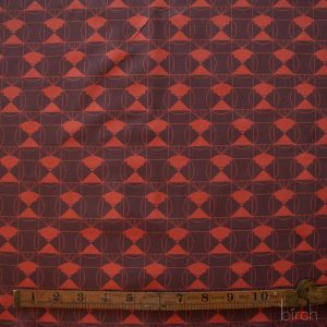 Chickadee End Papers Chocolate Cherry, Charley Harper End Papers Basics from Birch Organic Fabrics