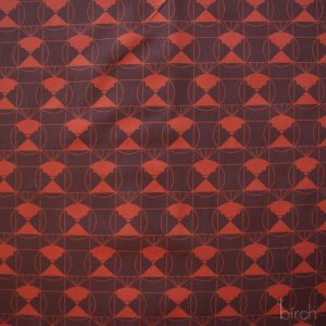 Chickadee End Papers Chocolate Cherry, Charley Harper End Papers Basics from Birch Organic Fabrics
