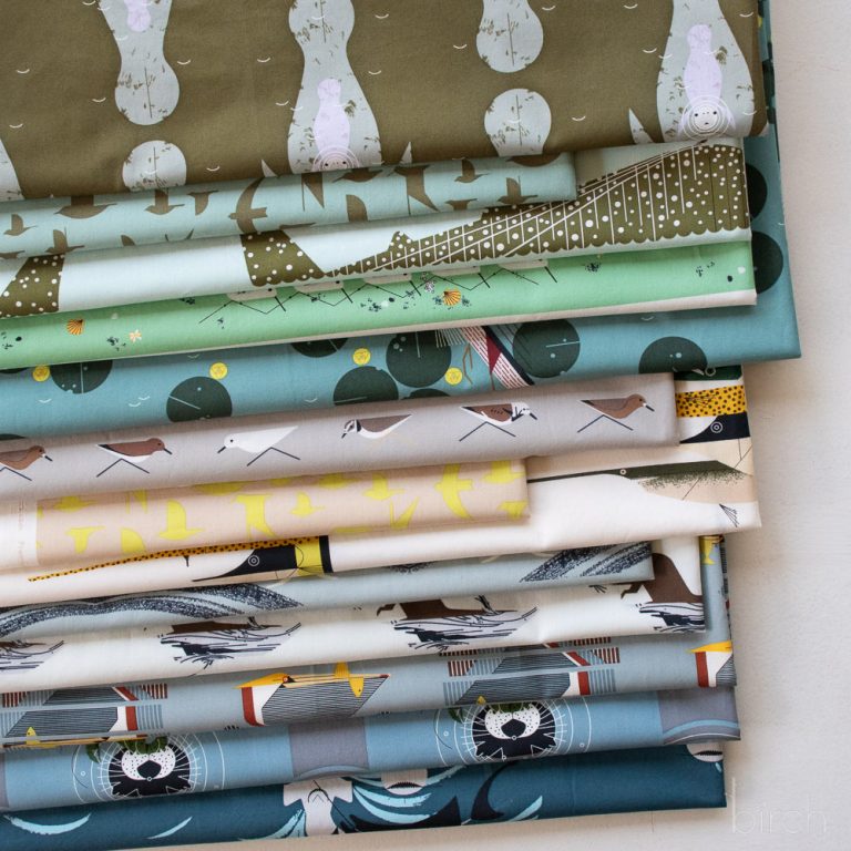 Charley Harper Coastal Vol. 2 HALF YARD Bundle 13 Total from Birch Organic Fabrics