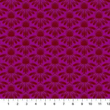 AMT1001-26L Coneflower Magenta, Indelible by Anna Maria for Northcott