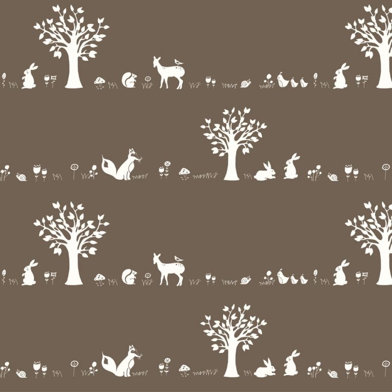 Forest Friends Brown, Story Boek Drie by JayCyn Designs for Birch Organic Fabrics