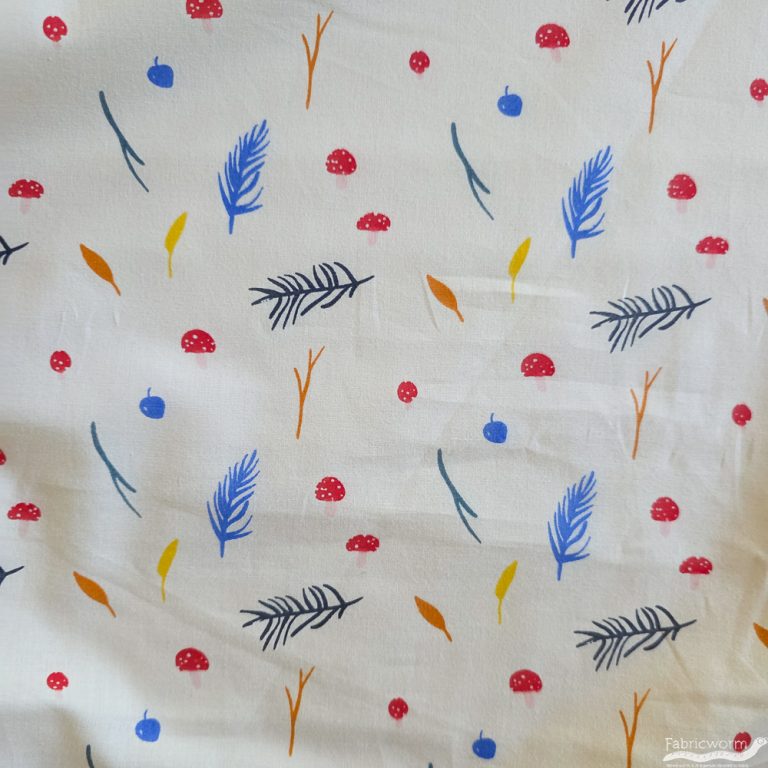Mushrooms, Whistle by Jenny Ronen for Birch Organic Fabrics, Limited Yardage