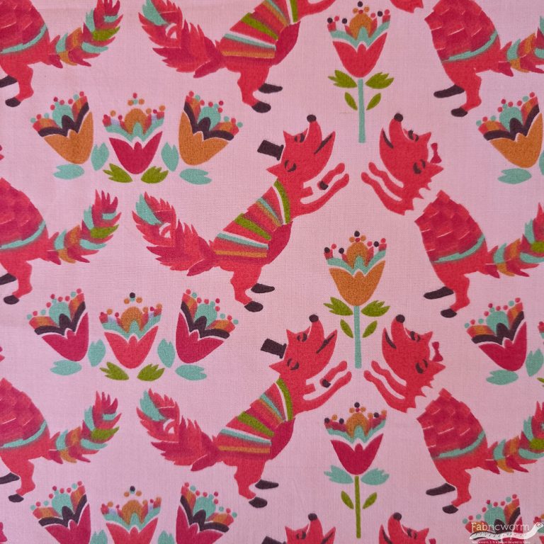 Foxes, Yay Day by Emily Isabella for Birch Organic Fabrics, Limited Yardage