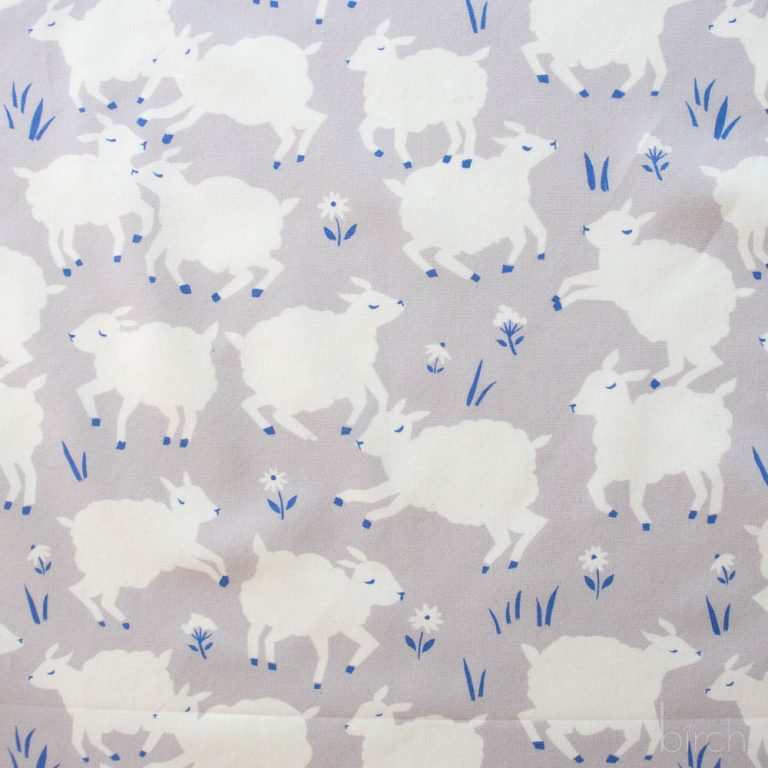 Little Lamb Fog, Homestead by Emily Isabella for Birch Organic Fabrics
