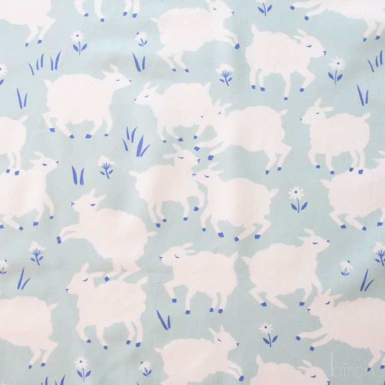 Little Lamb Mint, Homestead by Emily Isabella for Birch Organic Fabrics