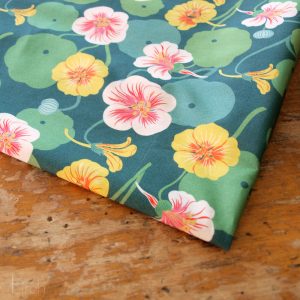 Nasturtiums Lawn, Flourish Lawn by Oana Befort for Birch Organic Fabrics