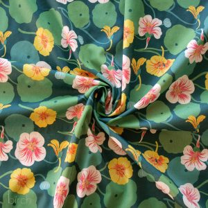 Nasturtiums Lawn, Flourish Lawn by Oana Befort for Birch Organic Fabrics