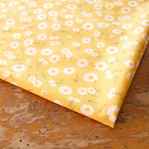 Daisies Sunshine Lawn, Flourish Lawn by Oana Befort for Birch Organic Fabrics