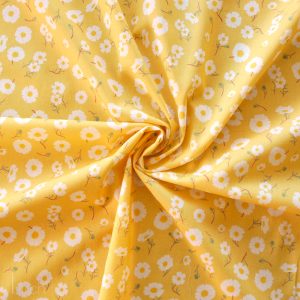 Daisies Sunshine Lawn, Flourish Lawn by Oana Befort for Birch Organic Fabrics