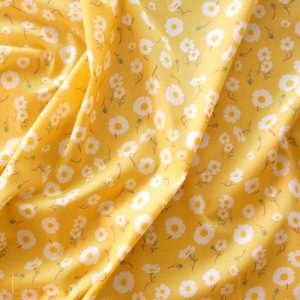 Daisies Sunshine Lawn, Flourish Lawn by Oana Befort for Birch Organic Fabrics