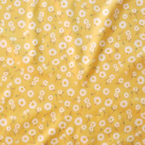Daisies Sunshine Lawn, Flourish Lawn by Oana Befort for Birch Organic Fabrics