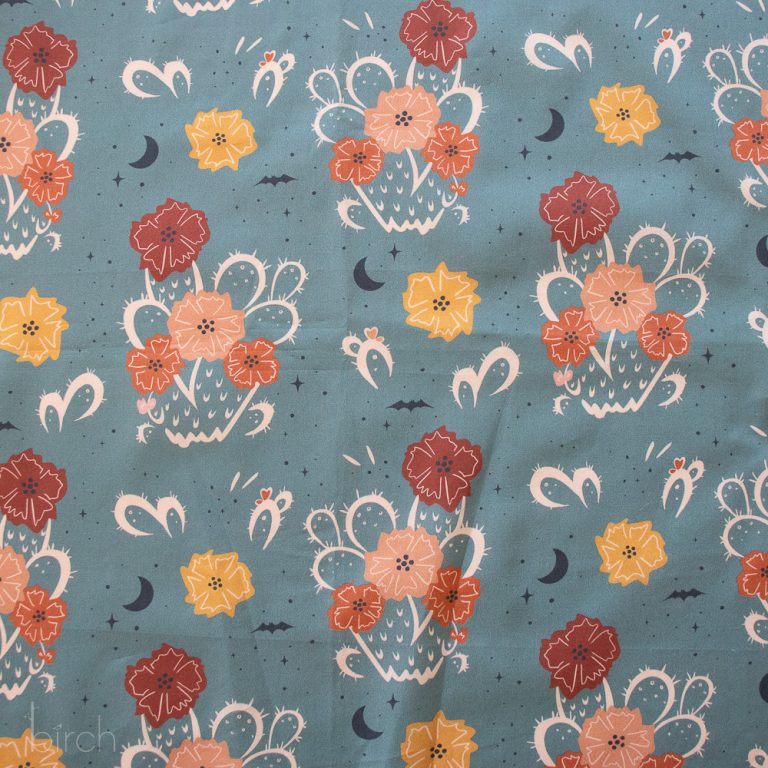 Night Cactus Denim, Tall Tales Vol. 2 by Arleen Serge for Birch Organic Fabrics