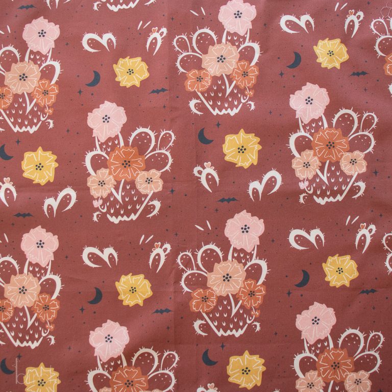 Night Cactus Terra Cotta, Tall Tales Vol. 2 by Arleen Serge for Birch Organic Fabrics