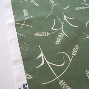 Tossed Wheat Green, Tall Tales Vol. 2 by Arleen Serge for Birch Organic Fabrics