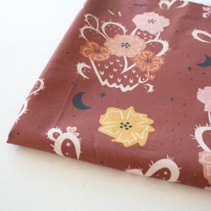 Night Cactus Terra Cotta, Tall Tales Vol. 2 by Arleen Serge for Birch Organic Fabrics