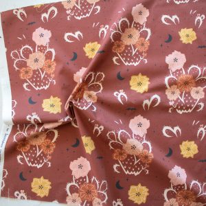Night Cactus Terra Cotta, Tall Tales Vol. 2 by Arleen Serge for Birch Organic Fabrics