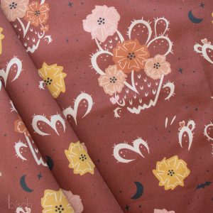Night Cactus Terra Cotta, Tall Tales Vol. 2 by Arleen Serge for Birch Organic Fabrics