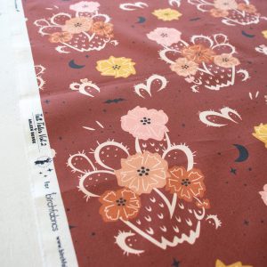 Night Cactus Terra Cotta, Tall Tales Vol. 2 by Arleen Serge for Birch Organic Fabrics