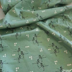 Arabesque Mint Interlock Knit, Birch Fabrics Archives