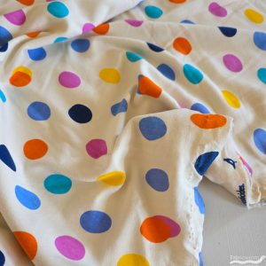 Dots Bright Multi Interlock Knit, Birch Fabrics Archives
