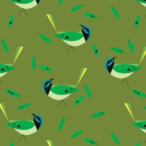 PRE-ORDER NOW, Green Jay, Charley Harper Iconic Vol. 2 for Birch Organic Fabrics