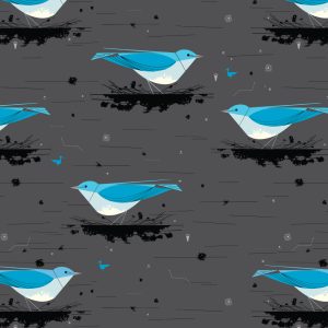 PRE-ORDER NOW, Iconic Mountain Bluebird, Charley Harper Iconic Vol. 2 for Birch Organic Fabrics