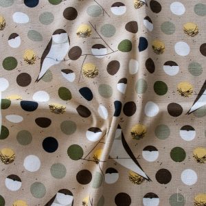 PRE-ORDER NOW, Bank Swallow Brown Barkcloth, Charley Harper Iconic Vol. 2 for Birch Organic Fabrics