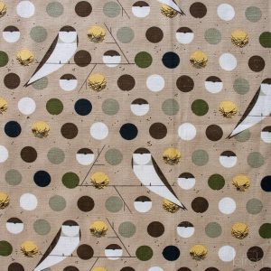 PRE-ORDER NOW, Bank Swallow Brown Barkcloth, Charley Harper Iconic Vol. 2 for Birch Organic Fabrics