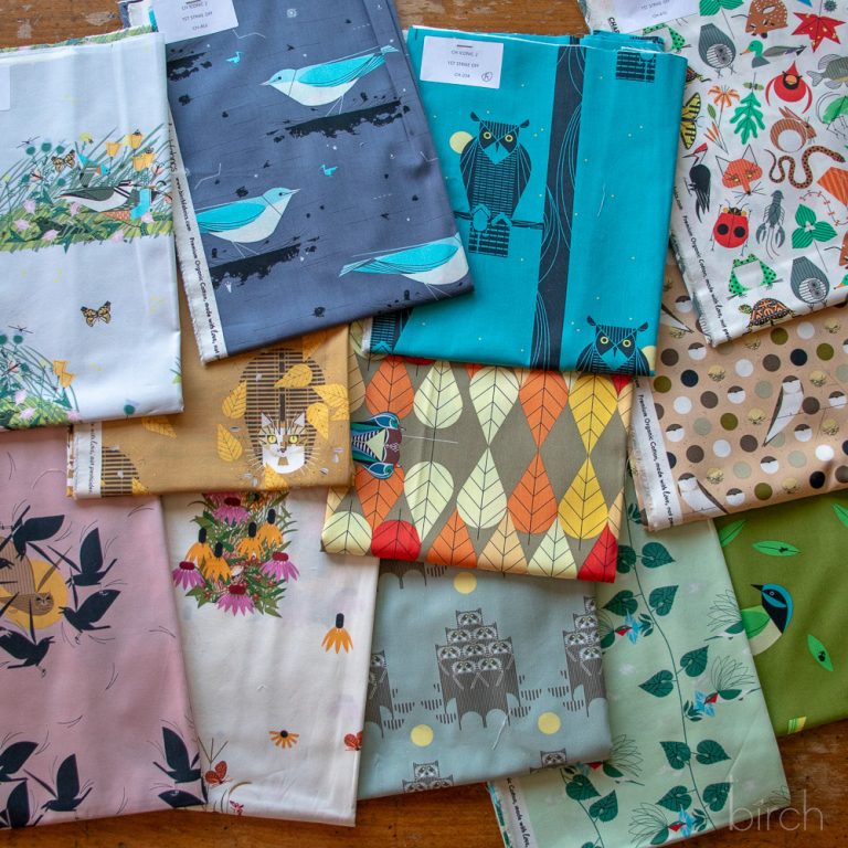 PRE-ORDER NOW, Charley Harper Iconic Vol. 2 for Birch Organic Fabrics HALF YARD Bundle 12 Total