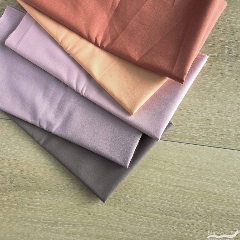 Fabricworm Rose Bundle – 5 Birch Organic Solid Fabrics | Eco-Friendly Quilting Cotton
