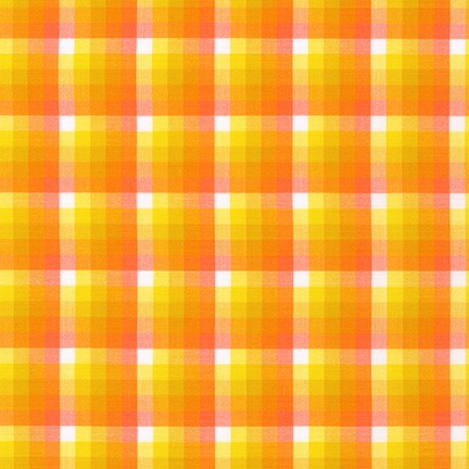 Check Check Orangeade | Kitchen Window Wovens by Elizabeth Hartman for Robert Kaufman – Quilting Cotton Fabric