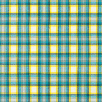 Nook Plaid Cyan | Kitchen Window Wovens by Elizabeth Hartman for Robert Kaufman – Quilting Cotton Fabric