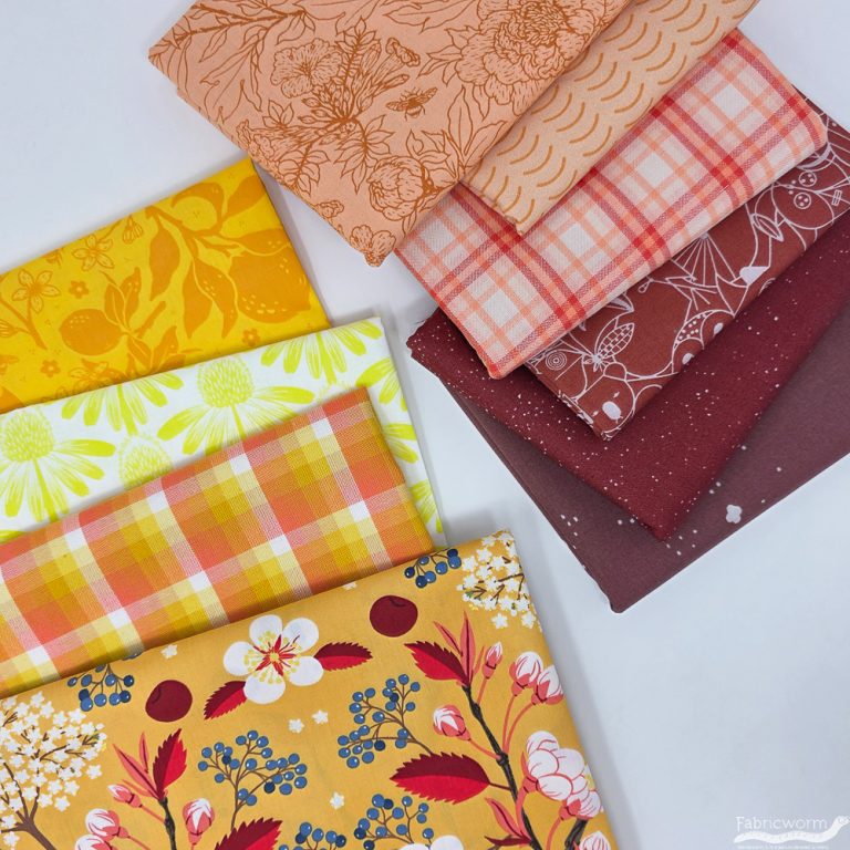 Golden Meadow Fabricworm Custom Bundle – Yellow & Floral Quilting Cotton