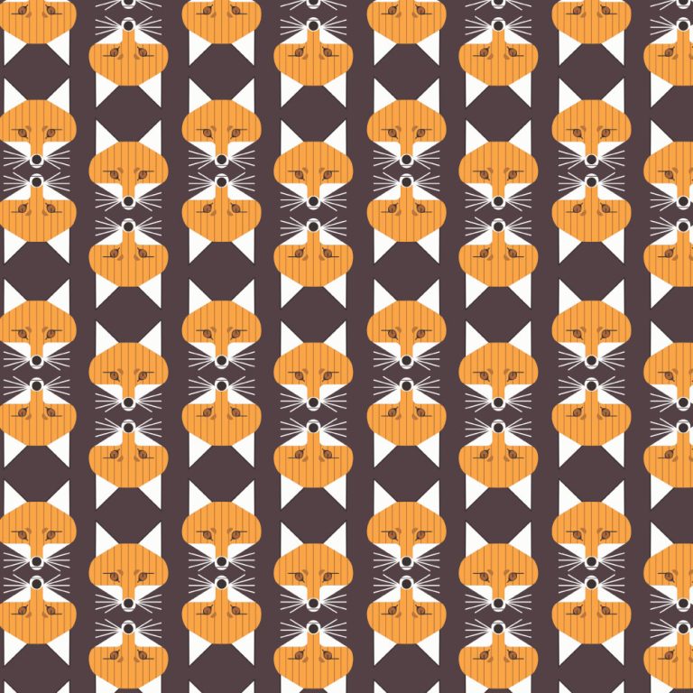 Fox Face Raisin, Charley Harper Woodland Wonder for Birch Organic Fabrics
