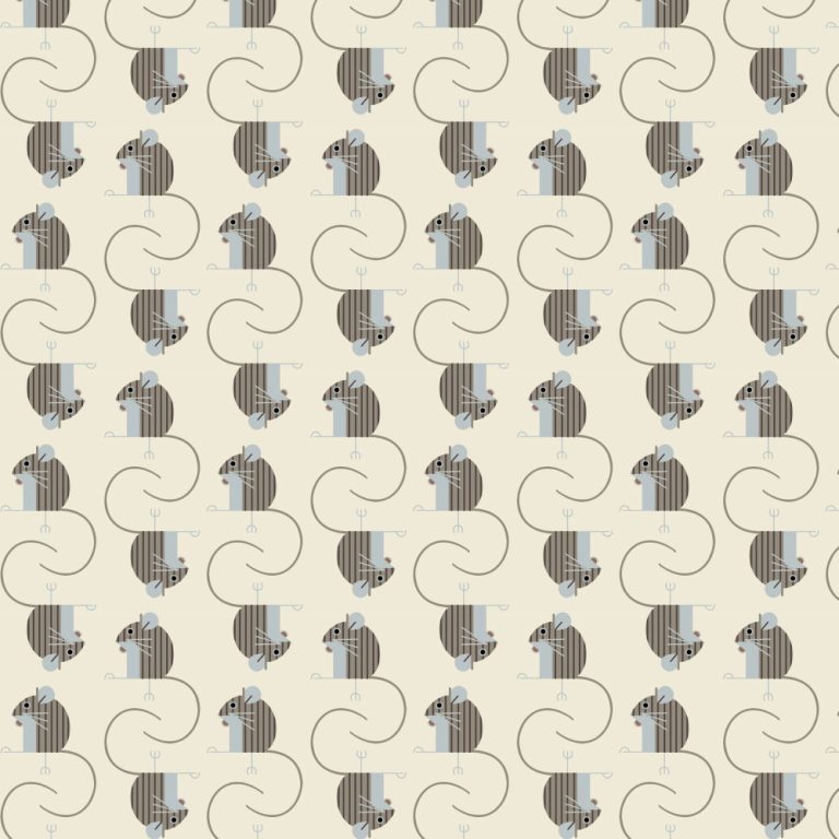 Field Mouse Cream, Charley Harper Woodland Wonder for Birch Organic Fabrics