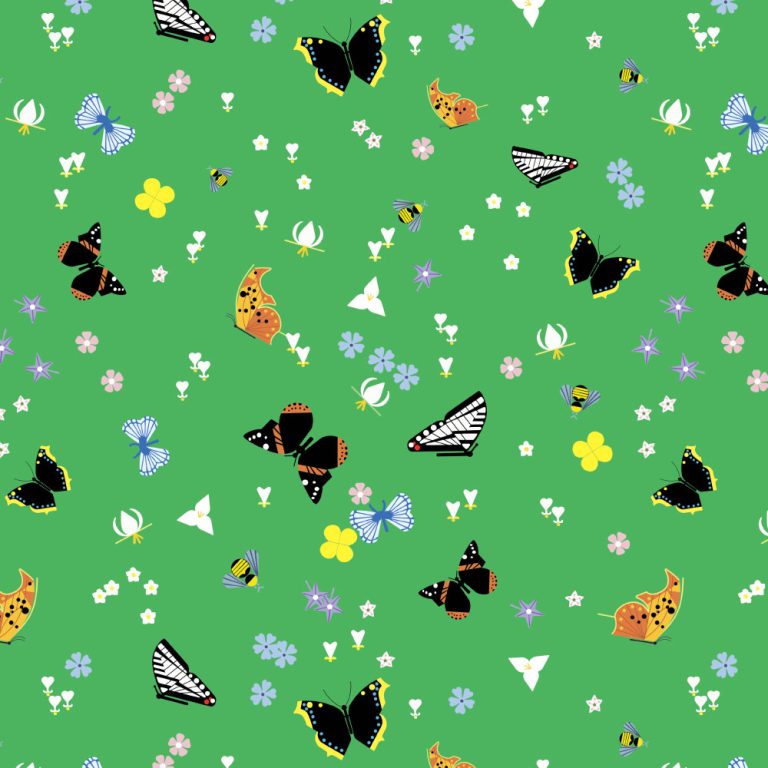Kaleidoscope of Wonder Green, Charley Harper Woodland Wonder for Birch Organic Fabrics