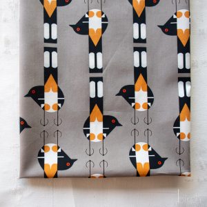 Spotted Tail Blackbird Shroom, Charley Harper Woodland Wonder for Birch Organic Fabrics