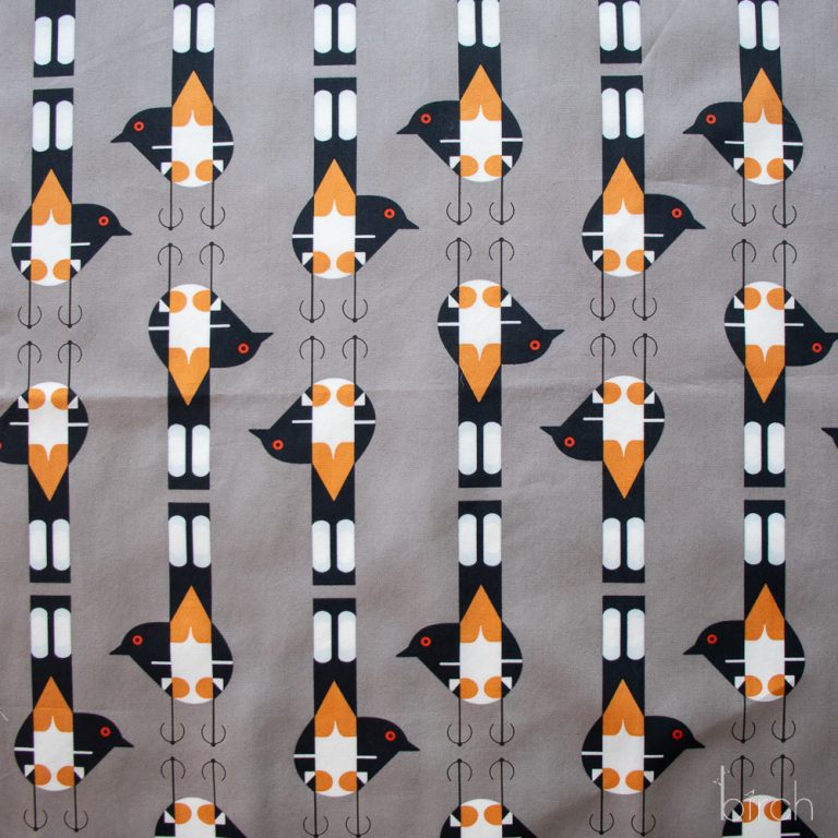 Spotted Tail Blackbird Shroom, Charley Harper Woodland Wonder for Birch Organic Fabrics