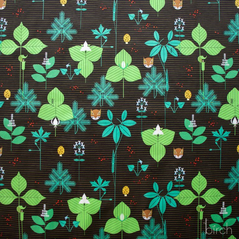 Woodland Wonders Foliage Brown, Charley Harper Woodland Wonder for Birch Organic Fabrics